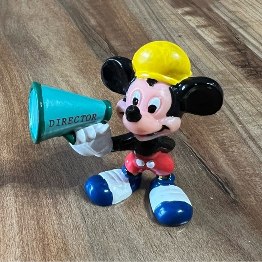 Vintage Mickey Mouse‎ Director Megaphone PVC Mini Figure Disney Cake Topper 2”